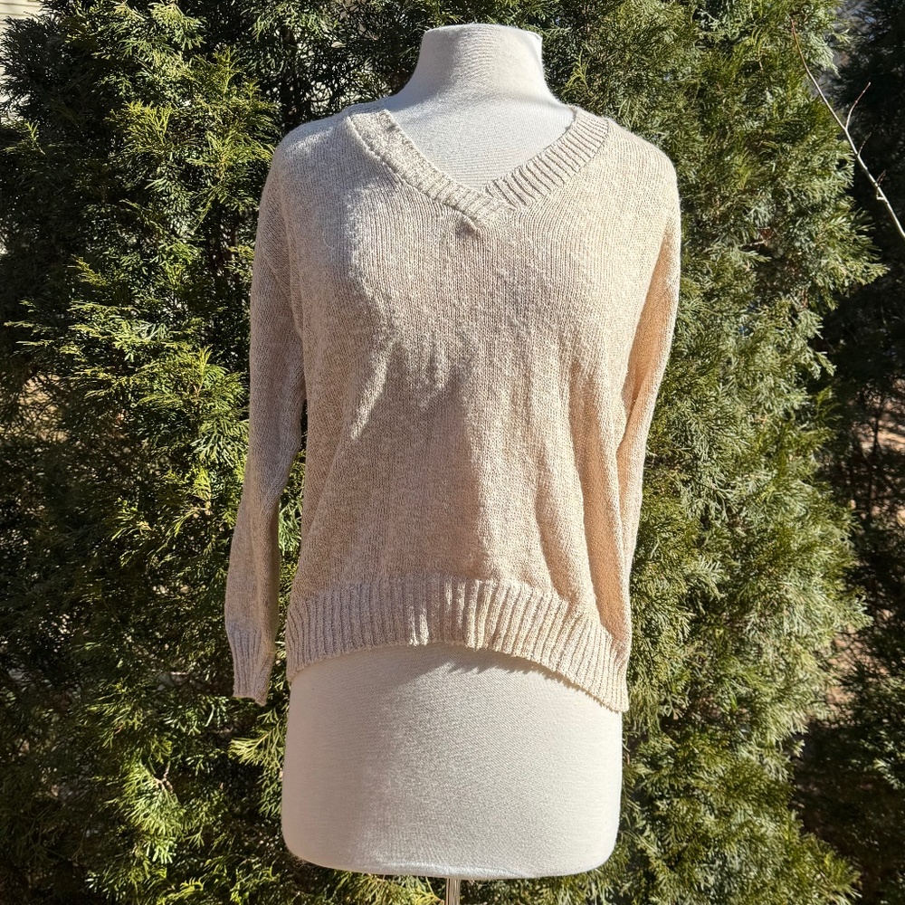 Vintage Glamour Knit V-neck Sweater-no size label